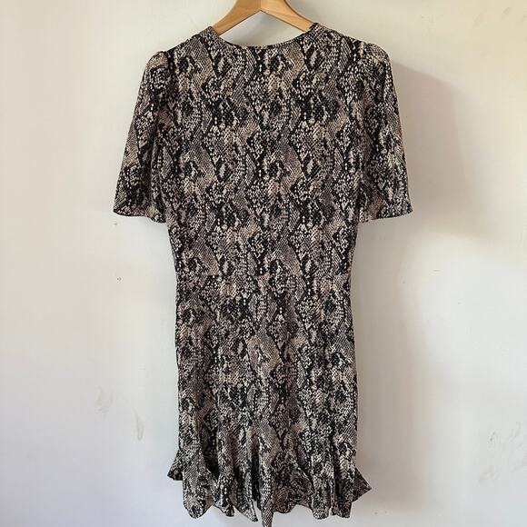 Veronica Beard Ried Snake Print Ruffle Hem Silk Mini Dress size 2 - Picture 4 of 4
